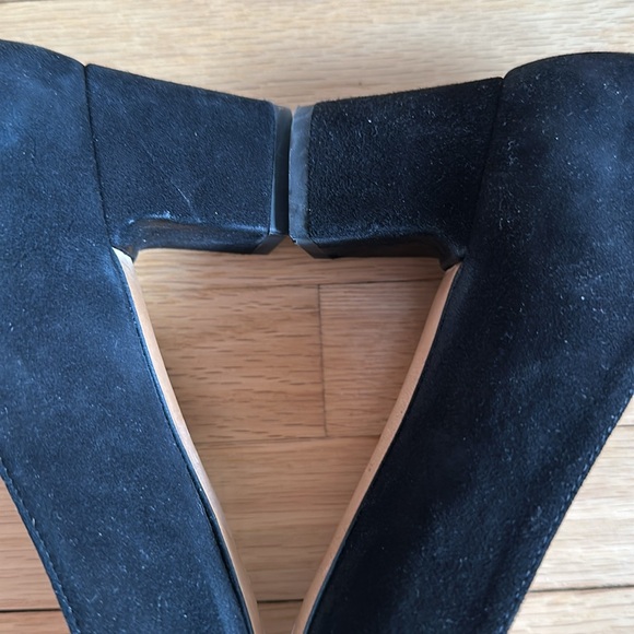 SJP Sarah Jessica Parker black leather block heels 37.5 - Picture 4 of 8